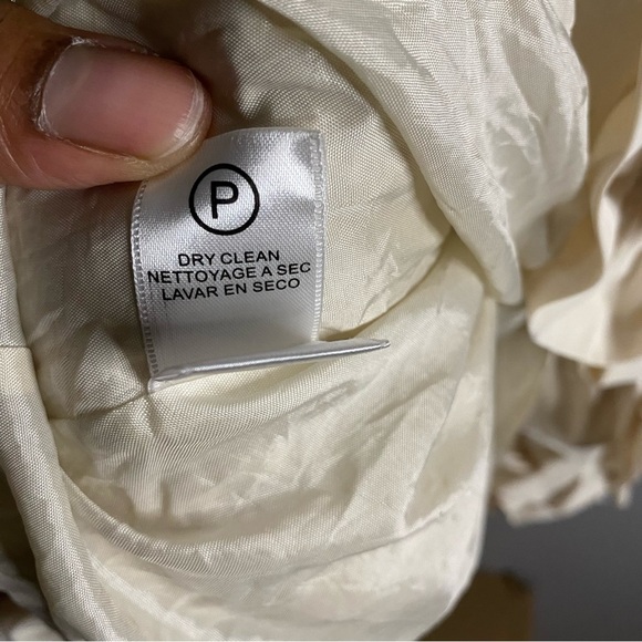 BCBGMAXAZRIA Women's Ivory Taffeta Woven Sleeveless V-Neck Ruffled Dress - Picture 10 of 13